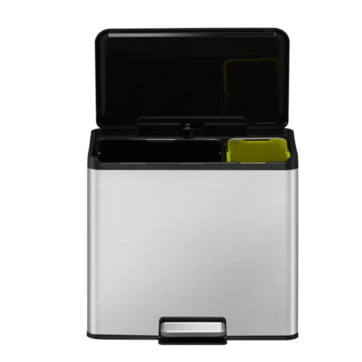 Кош за разделно събиране на отпадъци с педал EKO EUROPE Essential 20 л + 9 л - матиран 