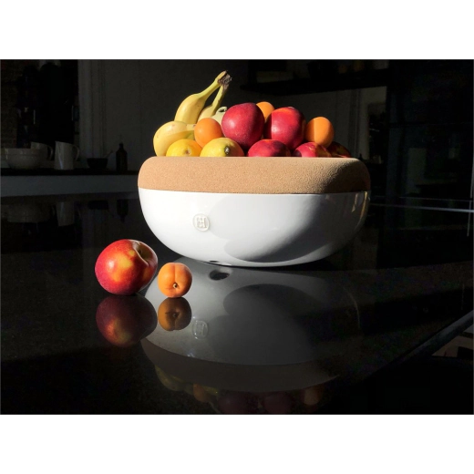 Керамична купа / фруктиера с корков капак Emile Henry Large Storage Bowl 36 см - цвят черен