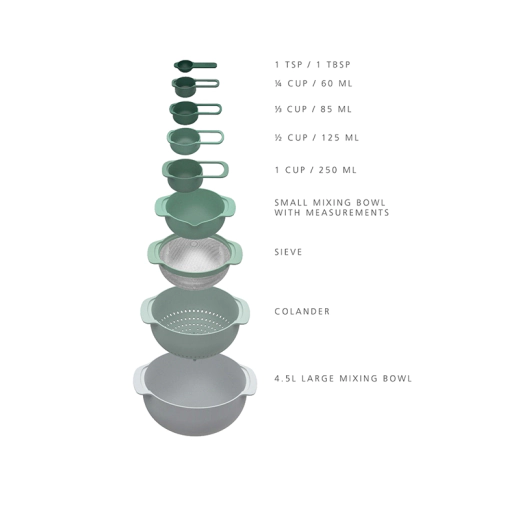 Купи Joseph Joseph Nest 9 plus Editions, зелен цвят 