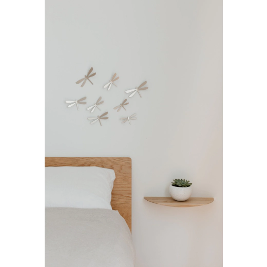 Комплект декорация за стена Umbra Wallflutтer 8 бр. водни кончета - цвят никел