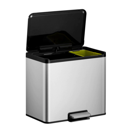Кош за разделно събиране на отпадъци с педал EKO EUROPE Essential 20 л + 9 л - матиран 