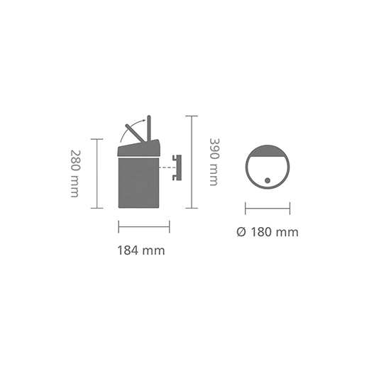 Кош за смет Brabantia Touch Bin Matt Steel Fingerprint Proof, 3 л