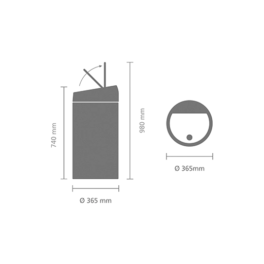 Кош за смет Brabantia Touch Bin Brilliant Steel, 60 л
