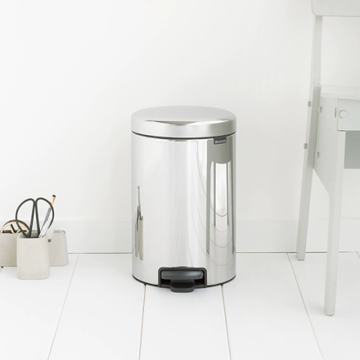 Кош за смет с педал и метална кофа Brabantia NewIcon Brilliant Steel, 12 л