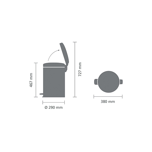 Кош за смет с педал Brabantia NewIcon White, 20 л