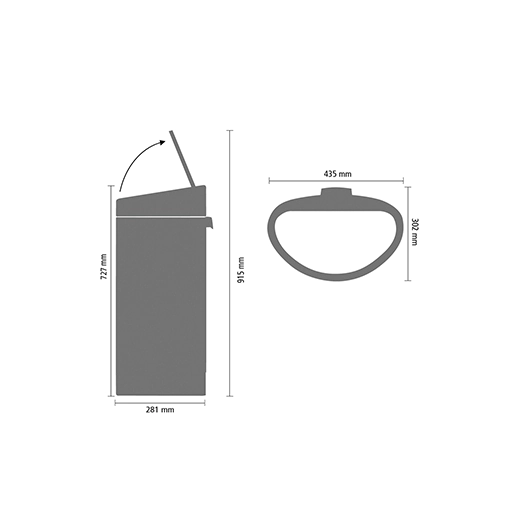 Кош за смет Brabantia Touch Bin New Matt Steel Fingerprint Proof, 40 л