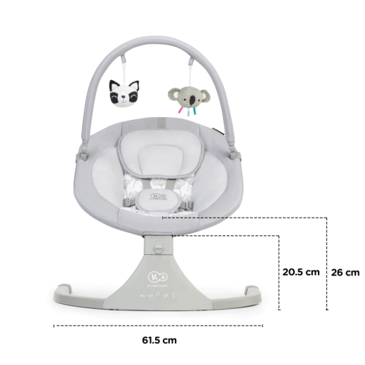 Електрически шезлонг/люлка KinderKraft LULI 2 в 1, сива