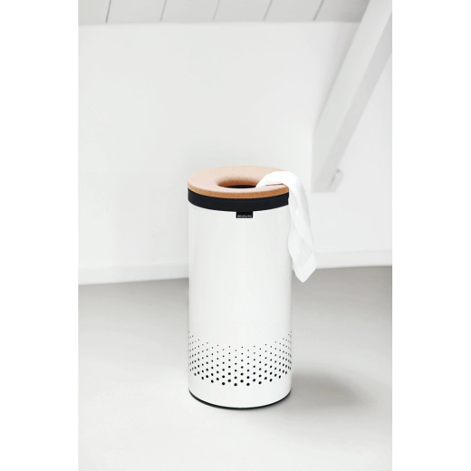 Кош за пране с корков капак Brabantia White, 35 л