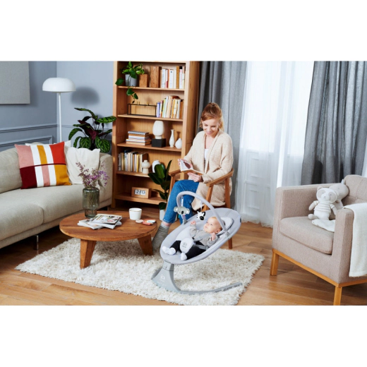 Електрически шезлонг/люлка KinderKraft LULI 2 в 1, сива
