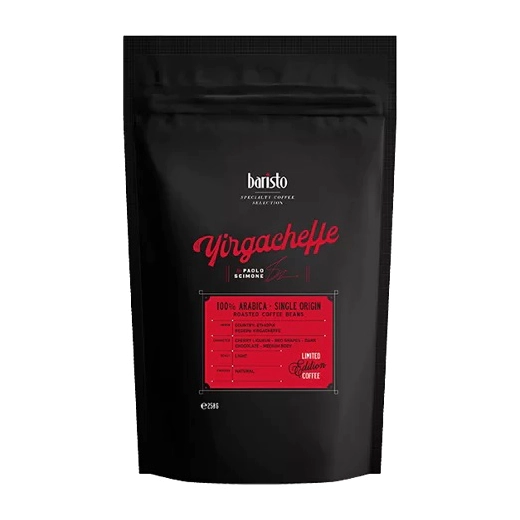 Кафе на зърна Baristo Specialty Yirgacheffe Ethiopia 100% Арабика, 250 грама