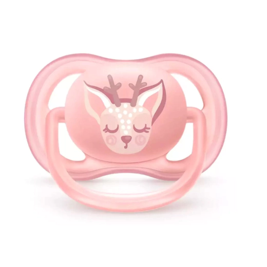 Ортодонтични залъгалки Philips AVENT Ultra Air + стерилизаторна кутия (0-6м), елен/бухал, 2 броя