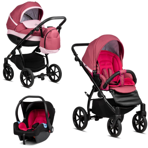 Бебешка количка Buba Zaza 3в1 - 336 Berry