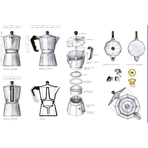 Кафеварка Bialetti Moka Express Tricolore 6 чаши