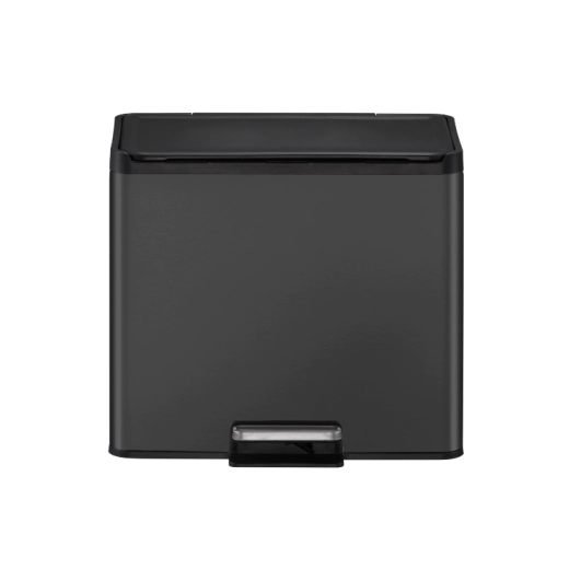 Кош за разделно събиране на отпадъци с педал EKO EUROPE Essential 2 х 15 л - черен 