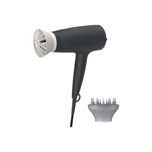 Сешоар Philips ThermoProtect, 1600 W, черен/сив