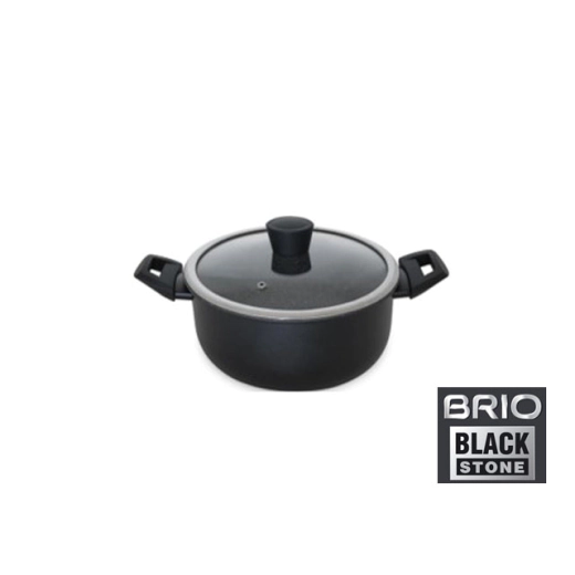 Тенджера с капак Brio Black Stone 22 см, индукционна