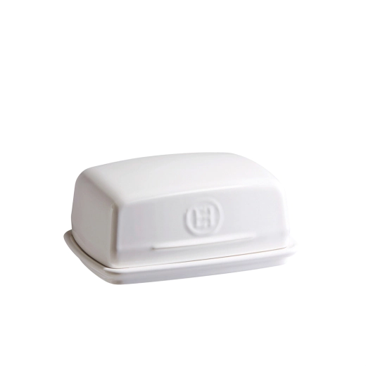 Керамичен съд за масло Emile Henry Butter Dish - цвят бял