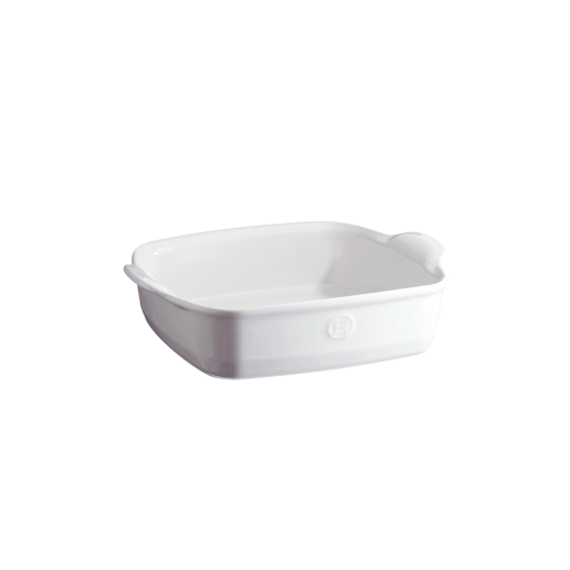 Керамична квадратна тава за печене Emile Henry Square Oven Dish 1,8 л, 22/22 см -  цвят бял