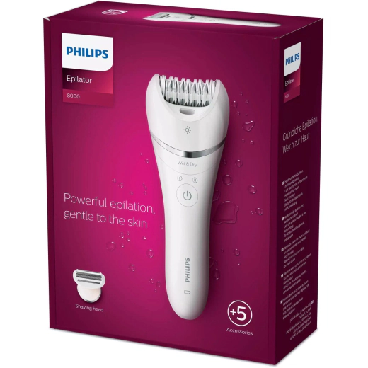 Епилатор Philips Series 8000 Wet & Dry, 5 принадлежности