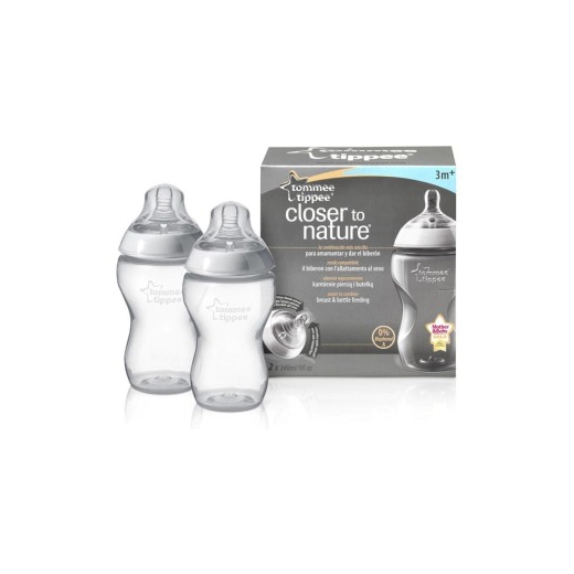 Комплект 2 бр шишета за хранене Tommee Tippee Easi Vent 340 мл 3м+