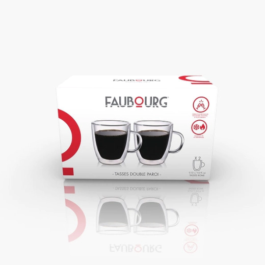 Сет от 2 броя двустенни стъклени чаши Faubourg Rome - 120 мл