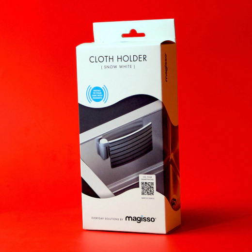 Магнитна пластмасова поставка за кухненска бърсалка Magisso Magnetic Kitchen Cloth Holder Plastic - черен