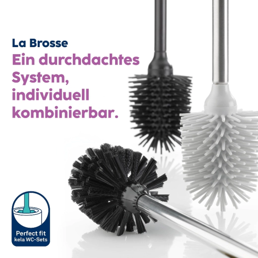 Резервна мека глава за четка за тоалетна Kela La Brosse - Ø 8 см, черна