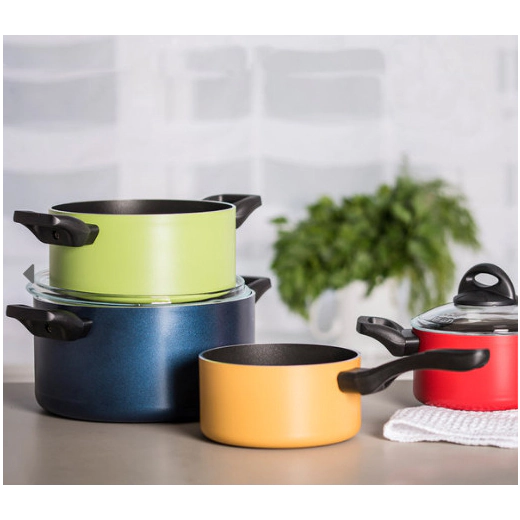 Тенджера с незалепващо покритие Kelomat Rustica Plus Induktion Blue, 5.8 л - 24 см