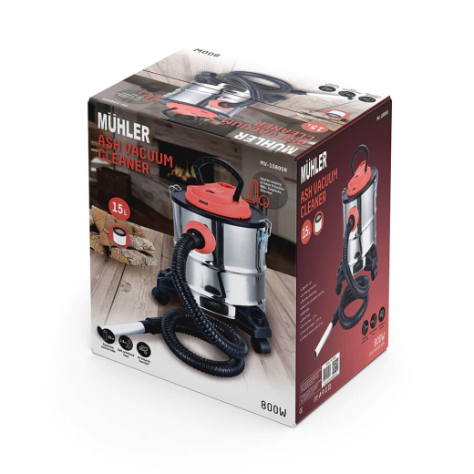 Прахосмукачка за едри отпадъци Muhler MV-1580SR - 15 Л,  на колела