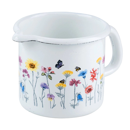 Канче от масивен емайл Riess Flora - 0,75 л