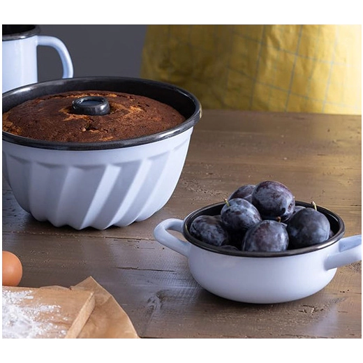 Тиган от масивен емайл Riess Classic Farmer’s Bowl Blue & Anthracite - 18 см