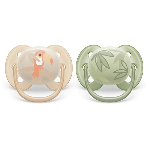 Комплект от 2 броя ортодонтични залъгалки Philips AVENT Ultra Air SCF091/07, 0-6 м