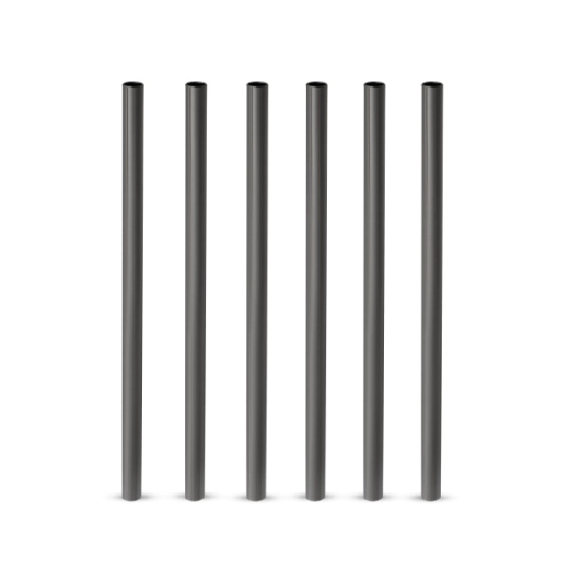 Коктейлни сламки Viski LowBall GunMetal - 6 броя, черни