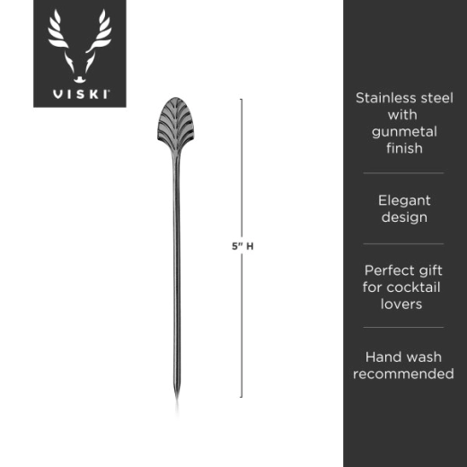 Коктейлни клечки Viski Art Deco GunMetal - 4 бр