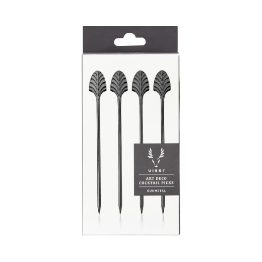 Коктейлни клечки Viski Art Deco GunMetal - 4 бр
