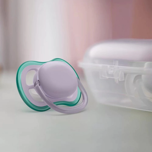 Комплект от 2 броя ортодонтични залъгалки Philips AVENT Ultra Air, SCF085/24, 0-6 м