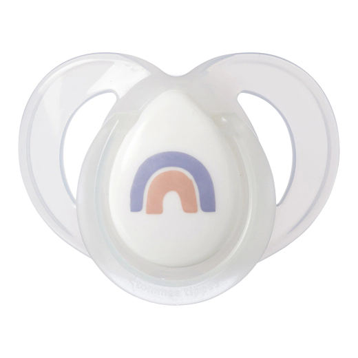 Комплект от 2 броя ортодонтични залъгалки Tommee Tippee Night Time, 6-18 м, бяла и синя